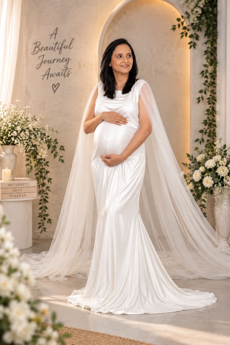 The same maternity session after background editing