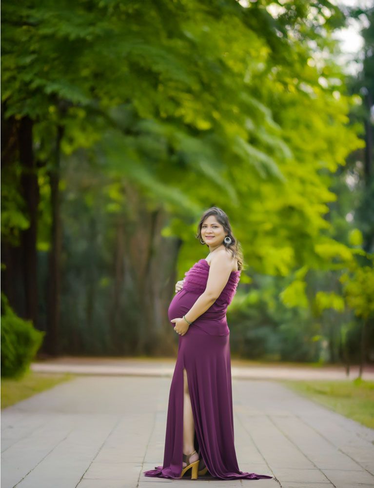 Outdoor, plum gown — Sourmi Studio, Pune